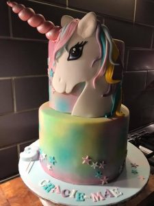 Unicorn two tier cakes - any colour unicorn - any design unicorn - cake maker - berwick upon tweed